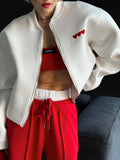 Fashion Embroidered Love Short Jacket Autumn And Winter
