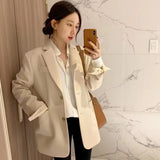 Fongt Jacket Female Spring New Korean Version Classic Two Buckle Temperament Lemon Color Loose Casual Web Celebrity Small Suit-Outfit