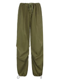 Size Friendly Low Waist Parachute Cargo Pants-Outfit