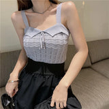 New Small Fresh Sweet Hottie Sling Female Summer Wear Inner Vest Bow Hollow Sleeveless