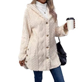 Fongt 2025 Ebaywish Hooded Solid-Colored Open-Shirt Button-Buttoned Long-Sleeved Casual Jacket