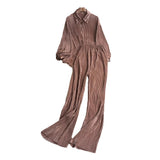 Fongt Suit Female Temperament Loose Long-Sleeved Shirt Two Sets Of Leisure High-Waist Hanging Pendant 100 Rolls