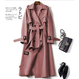Fongt Women's Long-Term 2025 Spring And Autumn New Korean Version Of Fashion Popular British Wind Over The Knee Coat Woman