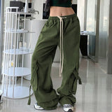 Elastic Waist Straight Leg Cargo Pants-Outfit