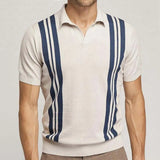 Fongt Men's Wear Summer Striped Short-Sleeved Knit