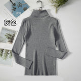 Fongt Sweater Woman With Bottom Shirt Autumn And Winter New Long Sleeves To Keep Warm Body Solid Color Knitted