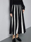 Black Patchwork Long Skirt-Outfit