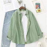 Fongt Smog Haze Blue Salt Outside Wearing Wicked Shirt Women's Spring And Autumn Design Hongfeng Lady Solid Color Shirt