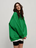 Solid Color Pullovers Women Autumn Winter Y2k Long Sleeve Loose Sweatershirts Harajuku Retro O-Neck Fleece Hoodies