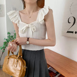 Fongt Sexy Famous Sling Women Summer New Sweet And Spicy Moat Leaf Side Umbilly Short Sleeveless