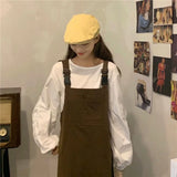 Fongt Suit Female Autumn 2024 New Retro Design Feeling Strap Skirt Round Collar Loose White Jacket Two Sets-Outfit