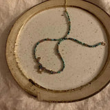 Pearl and Rhinestone Pendant Necklace-Outfit