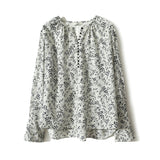 Fongt Spring And Summer Sweet Fruit Print Half-Open Small Buckle Double Velvet Imitation Silk Silk Top