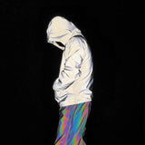 New Semi-Zip Full Reflective Jacket Jumper Trendy Plus-Size Coat Color Reflective Ribbon Patchwork Top-Outfit