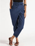 Irregular Lace Up Cropped Casual