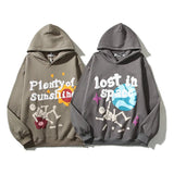 Skull Print Hooded Hoodie Ins Trendy Men's High Street Hoodie In Spring And Autumn-Outfit