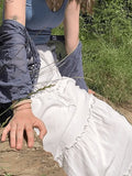 Solid Color Tiered Midi Skirt-Outfit