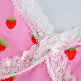 Sexy V-neck Strawberry Camisole-Outfit