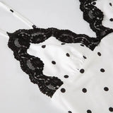 White Polka Dot V-Neck Maxi Dress-Outfit