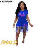 Tie Dye Casual Two Piece Set Plus Size Shorts Set Women Long Sleeve Crop Top Tassel Shorts Sport Traeksuits