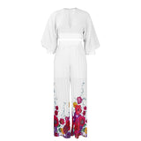 Fongt Neck Chiffon Lantern Sleeve Top Presses Two-Piece Set
