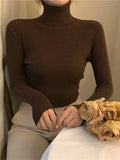 High Neck Jumper Knit Top-Outfit