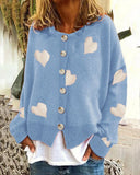 Fongt And Winter New Women's Sweater Single Breasted Love Sweater Women's