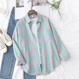 Plaid Shirts Womens Blouses And Tops Long Sleeve Loose Checked Female Clothes Outwear Winter 2022