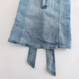 Summer Bowtie Jeans Sleeveless Blouse 6186049-Outfit