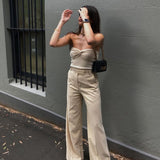 Knit Twisted Tube Top-Outfit