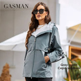 New women's jacket spring 2022 short High-Quality Trench coat women windbreaker Hooded Design solid Female Outwear