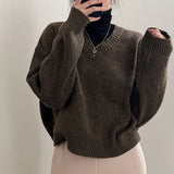 V-Neck Pullover Dark Academia Sweater-Outfit