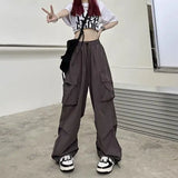 Fongt Overalls Casual Pants Female Summer Versatile Straight Down Leg Pants Loose Wide Leg Pants
