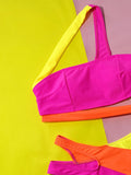 Fongt New Split Bikini Bikini Hollow Out Color Sexy Split Swimsuit D531RY-Outfit