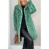 Fongt 2025 Fashion Leopard-Print Warm Plush Long Coat