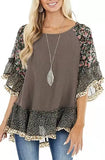 Fongt Spring And Summer Women's Bat Sleeves Colored Leopard Colored Leopard Prints In-Sleeve T-Shirt