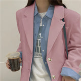 Fongt Celebrity Hanging Feeling Fried Street Small Suit Jacket Female Spring And Autumn Korean Version Of The British Wind Loose Casual White Suit Jacket-Outfit