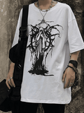 Men's Grunge Printed Short Sleeve Tee-Outfit