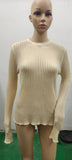 Fongt / Summer 2023 New Hot Selling Long-Sleeved Round Collar Thin Breathable Knit-Outfit