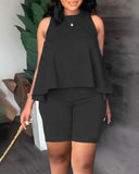 Popular Style Suit Independent Station Fashion Temperament Solid Color Sleeveless Two-Piece Suit For Commuter-Outfit
