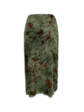 Mesh Lining Vintage Floral Midi Skirt-Outfit