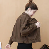Fongt Autumn Casual Coat Female Autumn Versatile Thin 2024 New Loose Show Thin Korean Version Of The Tooling Jacket Tide-Outfit