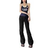 2024 Summer New Women's Street With Hanging Neck Letter Print Umbilical