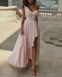 Solid Color Shoulder Split Long