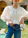 Fongt And Summer New French White Shirt Women's Sleeves Shirt Women Old Money Style Tops Shenzhen South Oil Women's