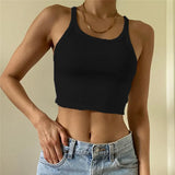 Spring And Summer 2024 New Sexy Body Slings Show The Figure Of The Umbilewed Vest Women U-Neck Sports