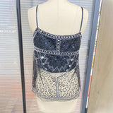Fongt Women's New Sexy Butterfly Print Blouse V-Neckless Small Vest