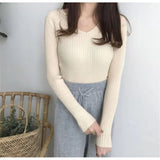 Fongt Long Sleeves Of The Jacket Lady With A Sweater In The Women's Autumn And Winter Blouse Multi-Colored Knitted