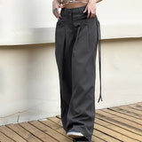 Retro Street Low Waist Wide Leg Pants-Outfit