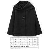 Fongt Women's Autumn New Asymmetric Scarf Short Loose Knit Coat
